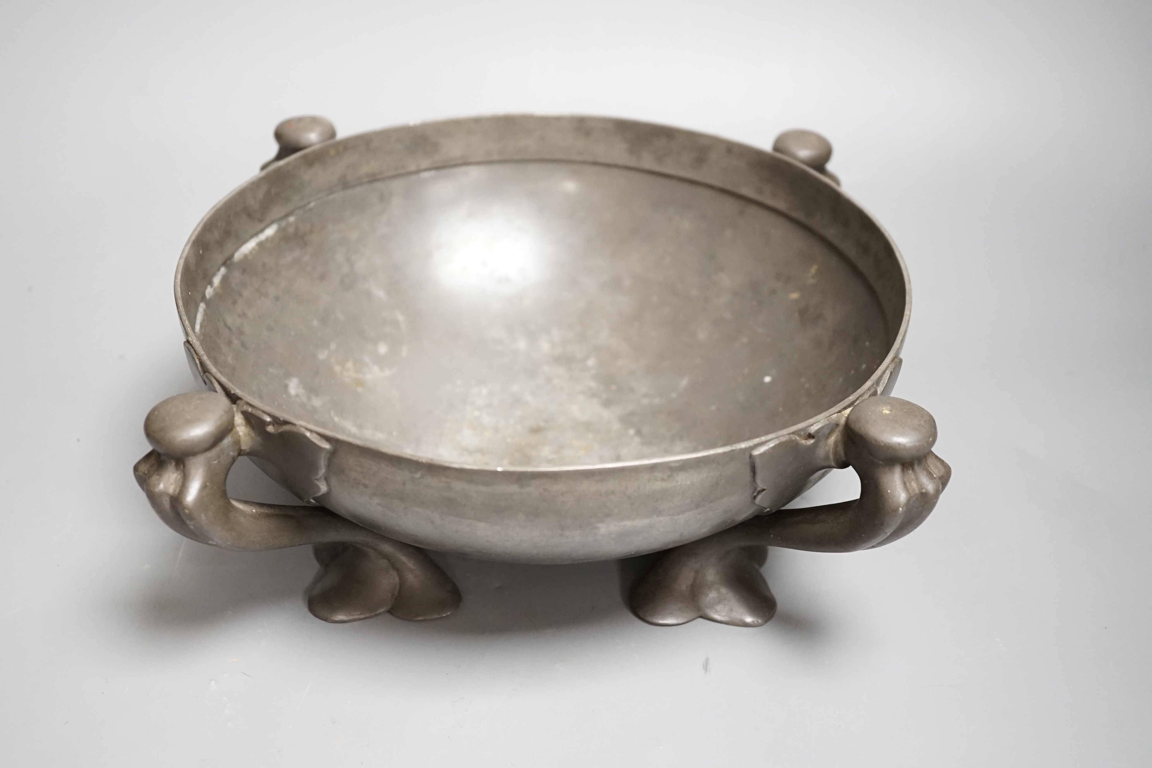 A Tudric pewter footed bowl, 26cms diameter